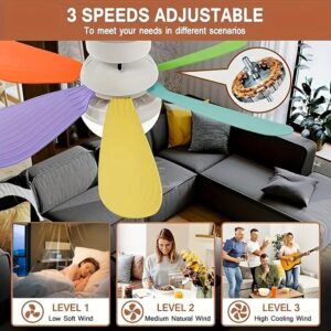 Remote Control Smart Ceiling Fan with LED