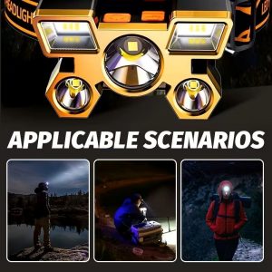 Golden 5LED Headlamp USB Rechargeable